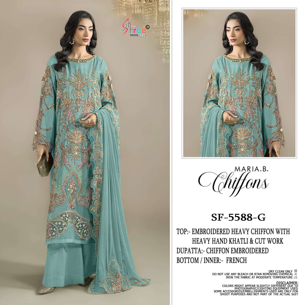 SHREE FABS SF 5588 COLOR CHIFFON KHATLI WORK DRESS FESTIVE WEDDING CELEBRATIONS